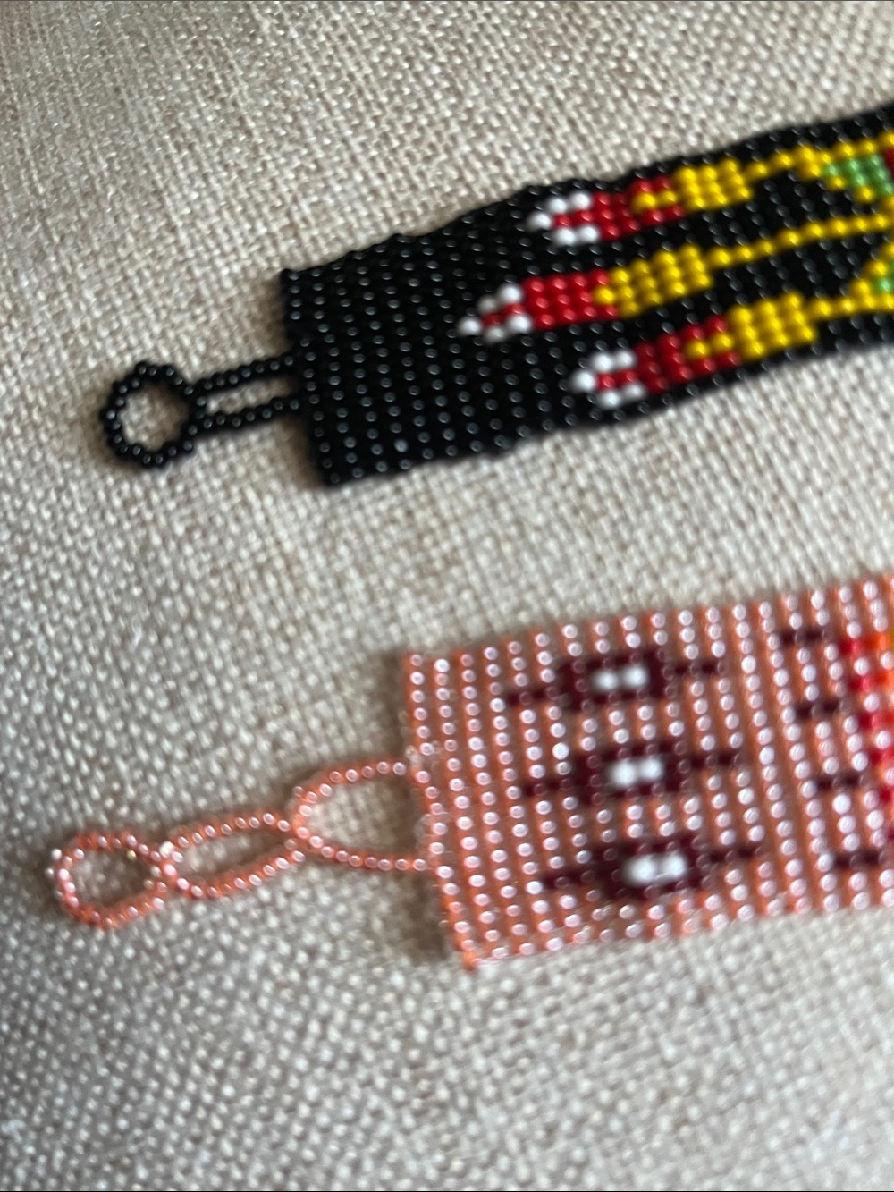 Beautiful Southwestern Set of Two Handwoven Glass Seed Bead Bracelets - Picture 4 of 8